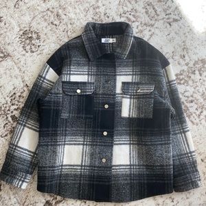 Oversized Tiger mist plaid shacket